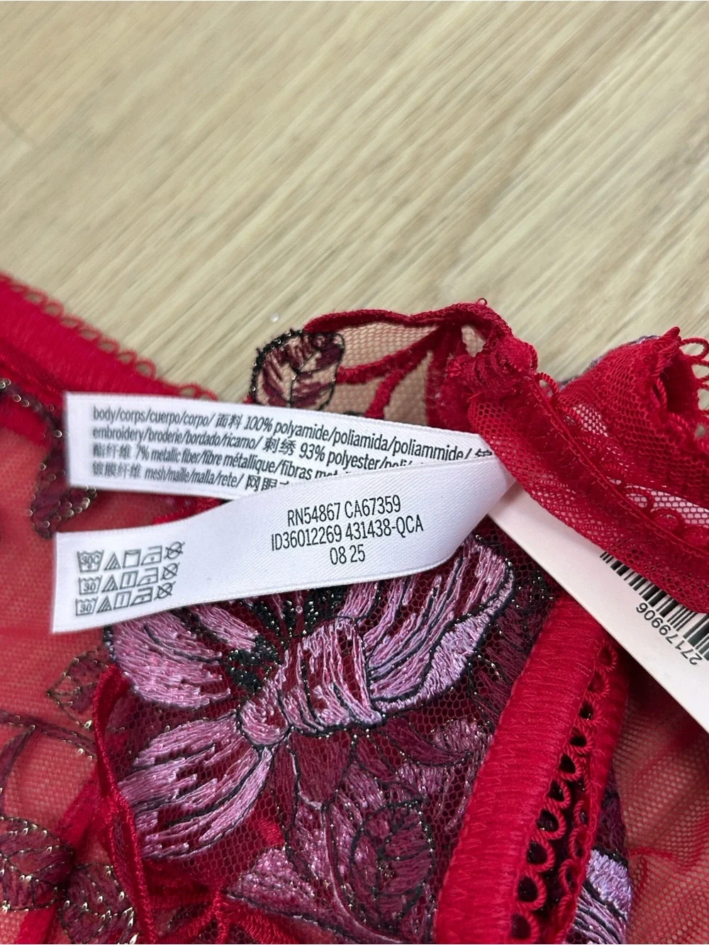 NWT Victoria's Secret Dream Angels High-Leg Brazilian Embroidered Panty L